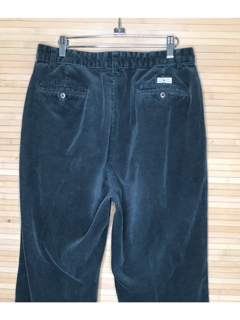 Vintage Polo Ralph Lauren Corduroy Pants Mens 31 x 29 Green Pleated - Picture 4 of 6